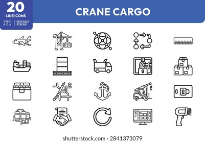 A precise cargo handling elements like ustrial cranes, shipping containers, freight trucks, cargo ships, warehouse machinery. Ideal transportation, logics, ustrial presentations.
