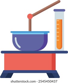 Um projeto de vetor aquecedor de laboratório de química precisa, ilustrando o equipamento essencial usado para aquecer substâncias, perfeito para visuais científicos e educacionais.