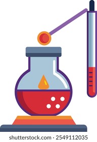 Um projeto de vetor aquecedor de laboratório de química precisa, ilustrando o equipamento essencial usado para aquecer substâncias, perfeito para visuais científicos e educacionais.