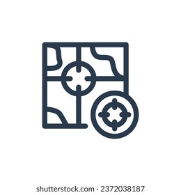 Precise Coordinates Chart Vector Icon Illustration