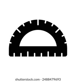 A precise and creative protractor icon, suitable for measuring angles and geometric functions