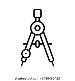 Un icono de brújula geométrica precisa, perfecto para indicar funciones de dibujo, dibujo y matemáticas