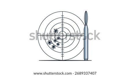 The precise impact of a projectile on a bullseye target demonstrating accuracy in shooting.