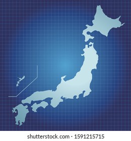 
Precise Japan map, Japanese archipelago illustration