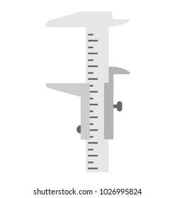 
Precise measuring tool, vernier caliper flat icon
