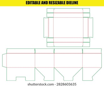 A precise rectangular packaging dieline for manufacturing custom boxes featuring clear fold marks and cut outlines for easy assembly.