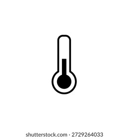 Ilustración precisa del termómetro: Una ilustración minimalista representa un termómetro clásico, mostrando claramente un nivel de la lectura.