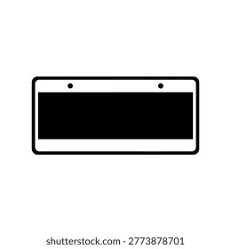 Precise vector illustration of a license plate as a vehicle identification display component on white background, suitable for automotive design references, registration guides, and vehicle documentation.