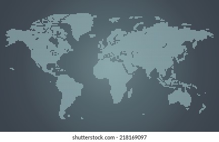 Precise world map performed with circles illustration dark grey vector