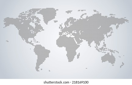 Precise world map performed with circles illustration light grey vector