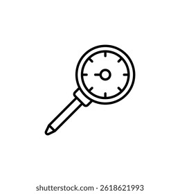 Um Ícone Linear Trabalhado com Precisão, que representa um Manômetro Isolado