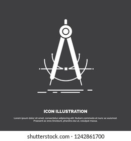 Precision, accure, geometry, compass, measurement Icon. glyph vector symbol for UI and UX, website or mobile application
