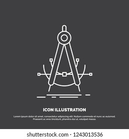 Precision, accure, geometry, compass, measurement Icon. Line vector symbol for UI and UX, website or mobile application