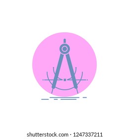Precision, accure, geometry, compass, measurement Glyph Icon.