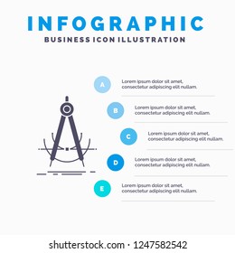 Precision, accure, geometry, compass, measurement Infographics Template for Website and Presentation. GLyph Gray icon with Blue infographic style vector illustration.