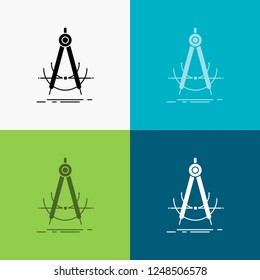 Precision, accure, geometry, compass, measurement Icon Over Various Background. glyph style design, designed for web and app. Eps 10 vector illustration
