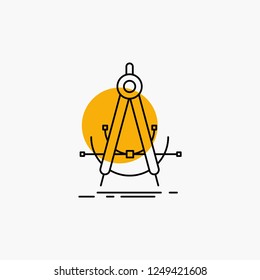 Precision, accure, geometry, compass, measurement Line Icon