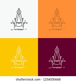 Precision, accure, geometry, compass, measurement Icon Over Various Background. Line style design, designed for web and app. Eps 10 vector illustration