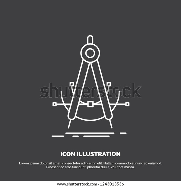 Precision,\
accure, geometry, compass, measurement Icon. Line vector symbol for\
UI and UX, website or mobile\
application