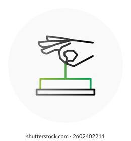 Precision Agriculture Drone Icon. Automated Farming Symbol. Illustration for Smart Agriculture Concept.