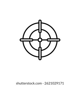 Precision Aim Outline Icon for Targets and Accuracy on White Canvas
