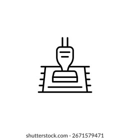 Precision Assembly Device Minimalist Line Art For Electronic Manufacturing Applications