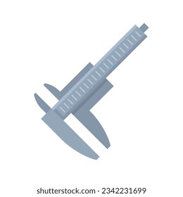 Precision caliper icon flat vector. Calliper vernier. Micrometer measure isolated