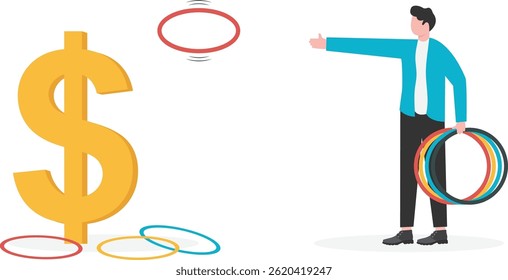 Precision challenge test, throwing ring game

