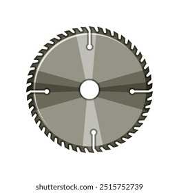 Präzisions-Kreissägeblatt Cartoon. Haltbarkeitswinkel, Rotationsleistung, Motor handgeführte Präzisions-Kreissägeblatt-Schild. einzelne Symbol, Vektorgrafik