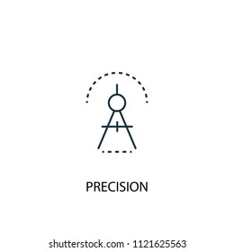 Precision concept line icon. Simple element illustration. Precision concept outline symbol design from startup set. Can be used for web and mobile UI/UX