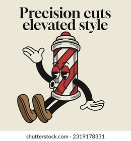 Precision Cuts Elevated Style With Barber Groovy Character Design
