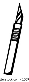 precision cutter knife illustration in black and white
