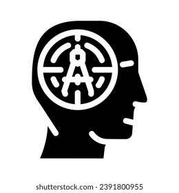 Präzisions-Zeichnungsarchitektur-Drafter Glyph-Symbol Vektor. Präzisions-Zeichengeraet-Zeichen einzelne Symbolillustration