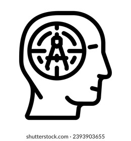 precision drafting architectural drafter line icon vector. precision drafting architectural drafter sign. isolated contour symbol black illustration