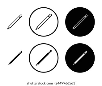 Precision Drawing and Editing Icon Set with Pencils for Graphic Designers
