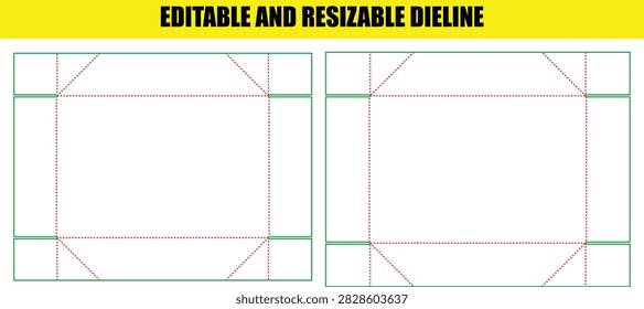 A precision engineered packaging layout showing fold lines and corner reinforcements suitable for designing durable retail cardboard boxes