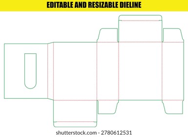 A precision engineered tuck end box dieline template featuring fold lines and cut paths perfect for professional custom packaging design needs.