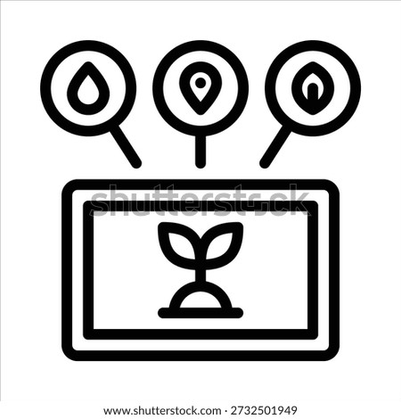precision farming outline icon. precision farming line illustration.