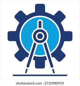 Estilo de icono azul plano de precisión