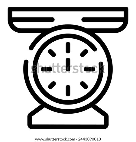 Precision food scale icon outline vector. Kilogram product weight. Nutrition measure tool