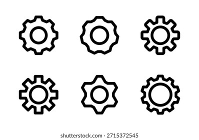 Conjunto de ícones de engrenagens de precisão, ícones mecânicos e de engenharia para máquinas, tecnologia e automação

