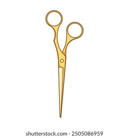 precision gold scissor cartoon. trim shear, snip handle, edge durable precision gold scissor sign. isolated symbol vector illustration