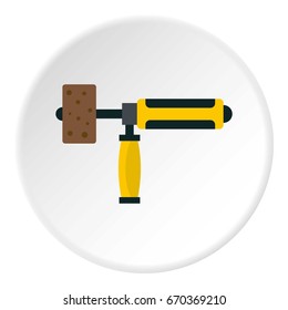 Precision grinding machine icon in flat circle isolated vector illustration for web