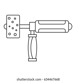 Precision grinding machine icon in outline style isolated vector illustration