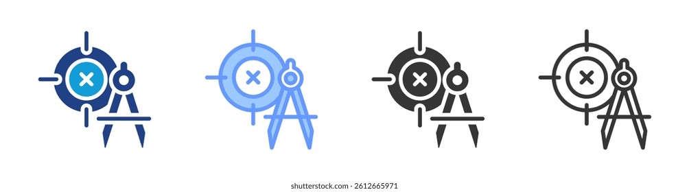 Precision icon set multiple style collection