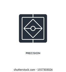 precision icon. simple element illustration. isolated trendy filled precision icon on white background. can be used for web, mobile, ui.