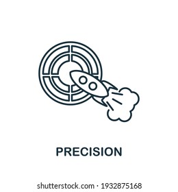 Icono de precisión. Ilustración simple de la colección de inicio. Icono de Precisión creativa para diseño web, plantillas, infografías y más