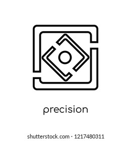 Precision icon. Trendy modern flat linear vector Precision icon on white background from thin line Maps and Locations collection, editable outline stroke vector illustration