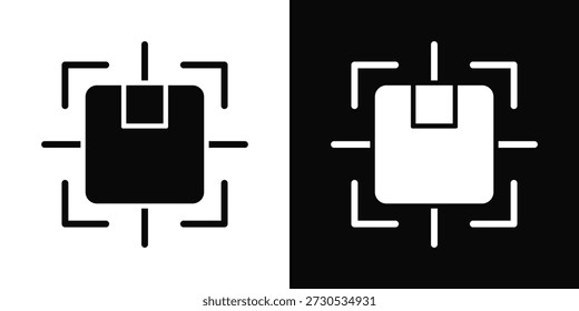 Estilo de fondo blanco y negro del icono de la precisión