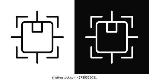 Estilo de fondo blanco y negro del icono de la precisión